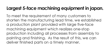 Largest 5-face machining equipment.
